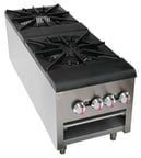 image of Sapphire Manufacturing SE-SPR2 18" Gas Stock Pot Range w/ (2) Two Ring Burners, Front to Back Design, Manual Controls, 160.000 BTU 