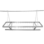 image of Sapphire Manufacturing SM-CR60, 60" Stainless Steel Triple Bar Ceiling Mounted Pot Rack with 18 Double Hooks