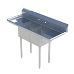 image of Sapphire Manufacturing SMS-2-1824-D24 84" Two Compartment Sink, 18"W x 24"L Bowl With 2 Drainboards