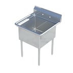 image of Sapphire Manufacturing SMS2020 25" One Compartment Sink, 20"W x 20"L Bowl Without Drainboards