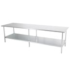 image of Sapphire Manufacturing SMT-3096G Stainless Steel Top " 85" - 96" Work Table