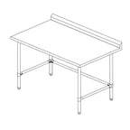 image of Sapphire Manufacturing SMTOB-3060S Stainless Steel Top " 54" - 62" Work Table