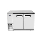 image of Atosa USA SBB59GRAUS1 57" Two Section Back Bar Cooler with Solid Door, 15.0 cu. ft.