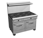 image of Southbend 4484EE-2GL 48" Gas Restaurant Range w/ (4) Open Burners, 24" Griddle, (2) Space Saver Ovens, 270.000 BTU