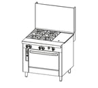 image of Southbend P36C-BHH 36" Gas Heavy Duty Range w/ (2) Open Burners, (1) Hot Tops, (1) Cabinet Base, 134.000 BTU