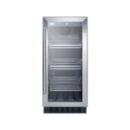 image of Summit SCR1536BG 15" Countertop Beverage Glass Door Refrigerator in Black, 2.45 cu. ft.