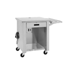 image of Delfield SCS-50, 50" Deep Shelleysteel Cashier Counter with Stainless Steel Top and Locking Cash Drawer