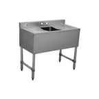 image of Serv-Ware BAR1B36-LR-CWP 36" 1 Compartment Underbar Sink w/ 2 Drainboards, 4" Faucet Holes