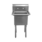 image of Serv-Ware E1CWP1824 23" One Compartment Sink, 18"W x 24"L Bowl Without Drainboards/18 Gauge