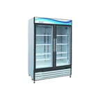 image of Serv-Ware GF48-HC 54" 2 Glass Door Merchandiser Freezer in White, 49 cu. ft.