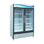 image of Serv-Ware GR48-HC 54" 2 Glass Door Refrigerated Merchandiser in White, 48 cu. ft.