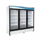 image of Serv-Ware GR72-HC 81" 3-Section Merchandising Refrigerator in White, 72 cu. ft.