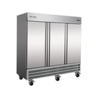 image of Serv-Ware RF3-HC 81" 3-Section Solid Door Reach-In Freezer, Bottom Mount, 72 cu. ft.