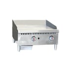 image of Serv-Ware SMGS-24 24" Countertop Manual Gas Griddle, 3/4" Steel Plate, 30.000 BTU