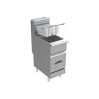 image of Serv-Ware SS-SGF-40N Floor Model Natural Gas Full Pot Fryer, 40 lbs, 90.000 BTU