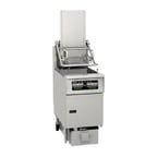 image of Pitco SFSELVRF 21" Floor Model Electric Full Pot Fryer w/ 76 Lbs Oil Capacity, Auto Filtration, Basket Lift Assist, Auto Top Off