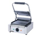 image of Adcraft SG-811/F 12" Commercial Sandwich Panini Grill w/ Cast Iron Smooth Plates, 120V