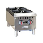 image of Serv-Ware SHPS-12 12" Countertop Gas Hotplate w/ (2) Burners, Manual Controls, 50.000 BTU