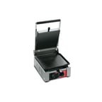 image of SIRMAN 34A1401105SI ELIO LL Single Panini Grill w/ Timer, 10" x 10" Smooth Plates, 120-220V
