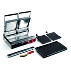image of Sirman 34A3335105SI PD R PS Double Panini Grill w/ Removable Grooved Plates and Timer, 220V