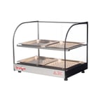 image of Skyfood FWDC2-22-4P 22" Food Warmer Display Case with Double Shelf, (4) Pans