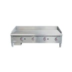 image of Serv-Ware SMGS-60 60" Countertop Manual Gas Griddle, 1" Steel Plate, 120.000 BTU