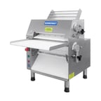 image of Somerset CDR-1550M Countertop Double Pass Dough Roller, 15" Metallic Dough Rollers, Front Operation, 1/2 Hp