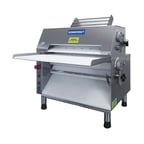 image of Somerset CDR-2000 Countertop Double Pass Dough Roller, 20" Synthetic Dough Rollers, Front Operation