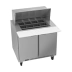 image of Beverage Air SPE36HC-12M 36" Mega Top Sandwich/Salad Prep Table w/ 2 Doors, 12 Pans, 10 cu. ft.