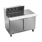 image of Beverage Air SPE48HC-12M 48" Mega Top Sandwich/Salad Prep Table w/ 2 Doors, 12 Pans, 13 cu. ft.