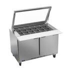 image of Beverage Air SPE48HC-18M-STL 48" Mega Top Sandwich/Salad Prep Table w/ 2 Doors, 18 Pans, 13 cu. ft.