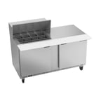image of Beverage Air SPE60HC-12M 60" Mega Top Sandwich/Salad Prep Table w/ 2 Doors, 12 Pans, 16 cu. ft.