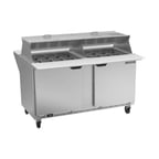 image of Beverage Air SPE60HC-24M-DS 60" Mega Top Sandwich / Salad Prep Table w/ 2 Doors, 24 Pans, 16 cu. ft.