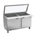 image of Beverage Air SPE60HC-24M-STL 60" Mega Top Sandwich / Salad Prep Table w/ 2 Doors, 24 Pans