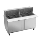 image of Beverage Air SPE60HC-24M 60" Mega Top Sandwich / Salad Prep Table w/ 2 Doors, 24 Pans, 16 cu. ft.