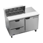 image of Beverage Air SPED48HC-08-2 48" Two Section Sandwich/Salad Prep Table w/ 2 Drawers & 1 Door, 8 Pans