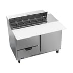 image of Beverage Air SPED48HC-10C-2 48" Two Section Sandwich/Salad Prep Table w/ 2 Drawers & 1 Door, 10 Pans