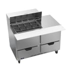 image of Beverage Air SPED48HC-12M-4 48" Mega Top Sandwich/Salad Prep Table w/ 4 Drawers, 12 Pans