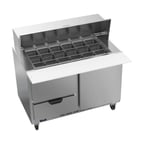 image of Beverage Air SPED48HC-18M-2 48" Mega Top Sandwich/Salad Prep Table w/ 2 Drawers & 1 Door, 18 Pans