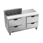 image of Beverage Air SPED60HC-08-4 60" Two Section Sandwich/Salad Prep Table w/ 4 Drawers, 8 Pans