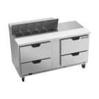 image of Beverage Air SPED60HC-10-4 60" Two Section Sandwich/Salad Prep Table w/ 4 Drawers, 10 Pans