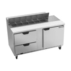 image of Beverage Air SPED60HC-12-2 60" Two Section Sandwich/Salad Prep Table w/ 2 Drawers & 1 Door, 12 Pans