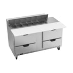 image of Beverage Air SPED60HC-12C-4 60" Two Section Sandwich/Salad Prep Table w/ 4 Drawers, 12 Pans