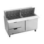 image of Beverage Air SPED60HC-24M-2 60" Mega Top Sandwich/Salad Prep Table w/ 4 Drawers & 1 Door, 24 Pans