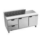 image of Beverage Air SPED72HC-12-2 72" Sandwich/Salad Prep Table w/ 2 Drawers & 2 Doors, 12 Pans