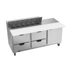 image of Beverage Air SPED72HC-12C-4 72" Sandwich/Salad Prep Table w/ 4 Drawers & 1 Door, 12 Pans