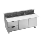 image of Beverage Air SPED72HC-18C-2 72" Sandwich/Salad Prep Table w/ 2 Drawers & 2 Doors, 18 Pans