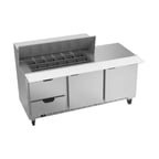 image of Beverage Air SPED72HC-18M-2 72" Mega Top Sandwich/Salad Prep Table w/ 2 Drawers & 2 Doors, 18 pans