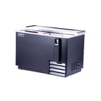 image of Spartan Refrig SBC-50 49" Bottle Cooler w/ 2 Slide Top Lids, Adjustable Dividers, 13.0 cu. ft.