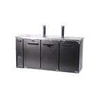 image of Spartan Refrig SBD-3 72" Draft Beer Cooler w/ 3 Kegs, 19.6 cu. ft., 2 Single-Tap Towers